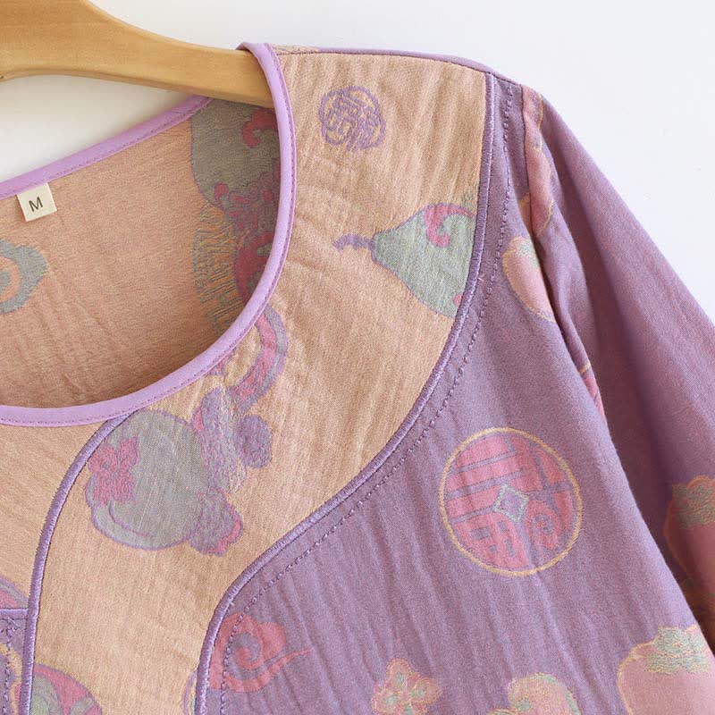 Gourd Pure Cotton Gauze Loose Nightdress