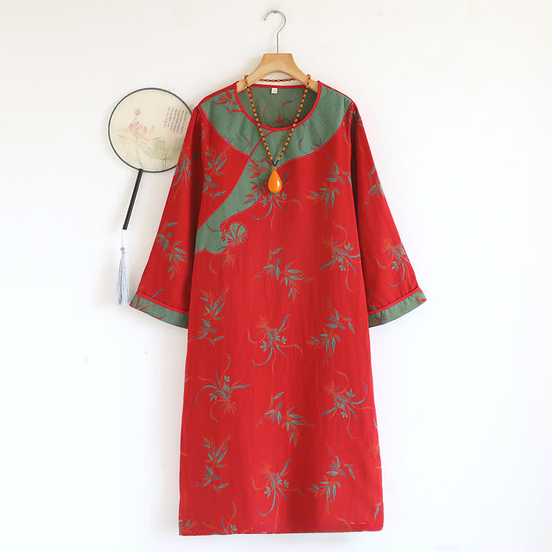 Orchid Grass Cotton Gauze Loose Nightdress