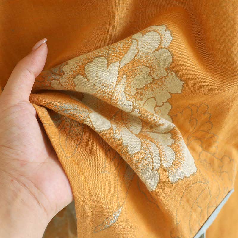 Peony Butterfly Jacquard Cotton Gauze Pajamas