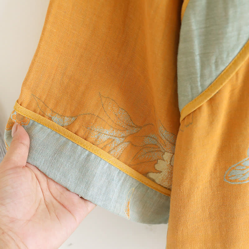 Peony Butterfly Jacquard Cotton Gauze Pajamas