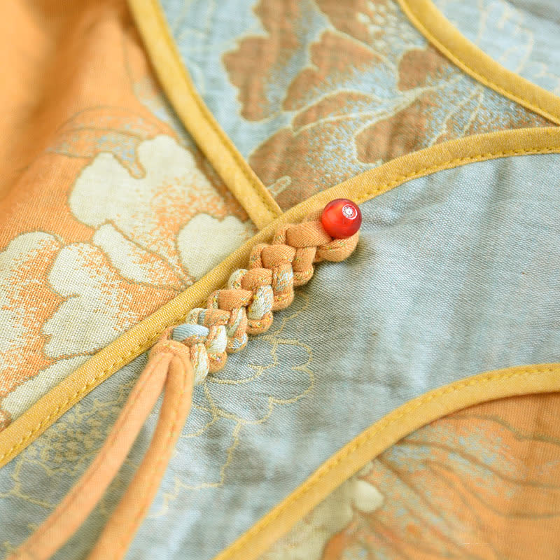 Peony Butterfly Jacquard Cotton Gauze Pajamas