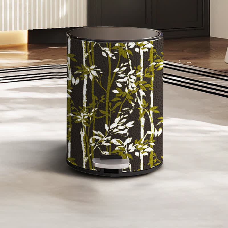 Rustic Tree Stainless Steel Trash Can