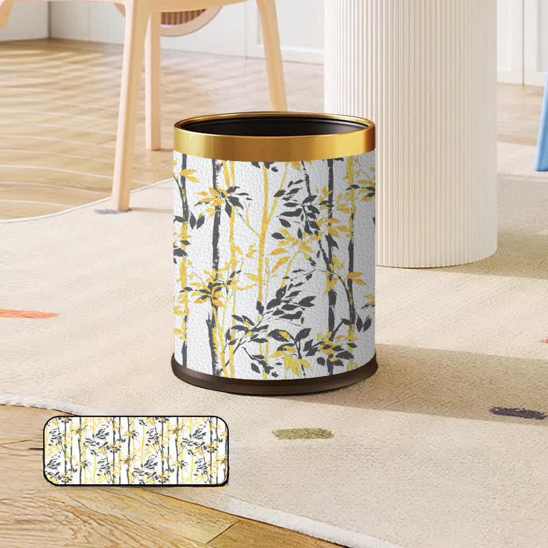 Rustic Tree Stainless Steel Trash Can