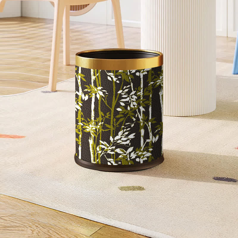 Rustic Tree Stainless Steel Trash Can