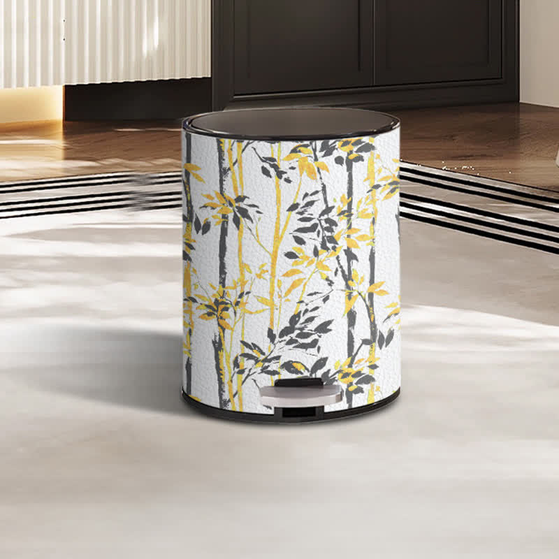 Rustic Tree Stainless Steel Trash Can