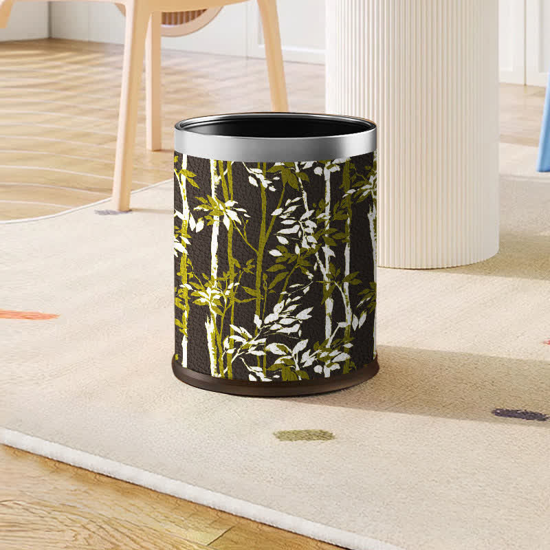 Rustic Tree Stainless Steel Trash Can