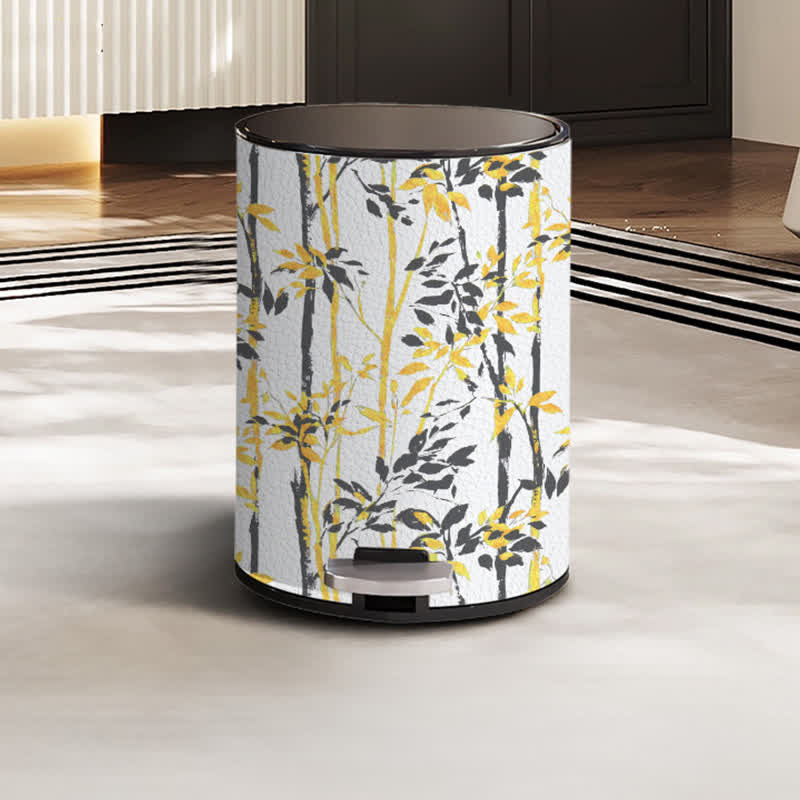 Rustic Tree Stainless Steel Trash Can