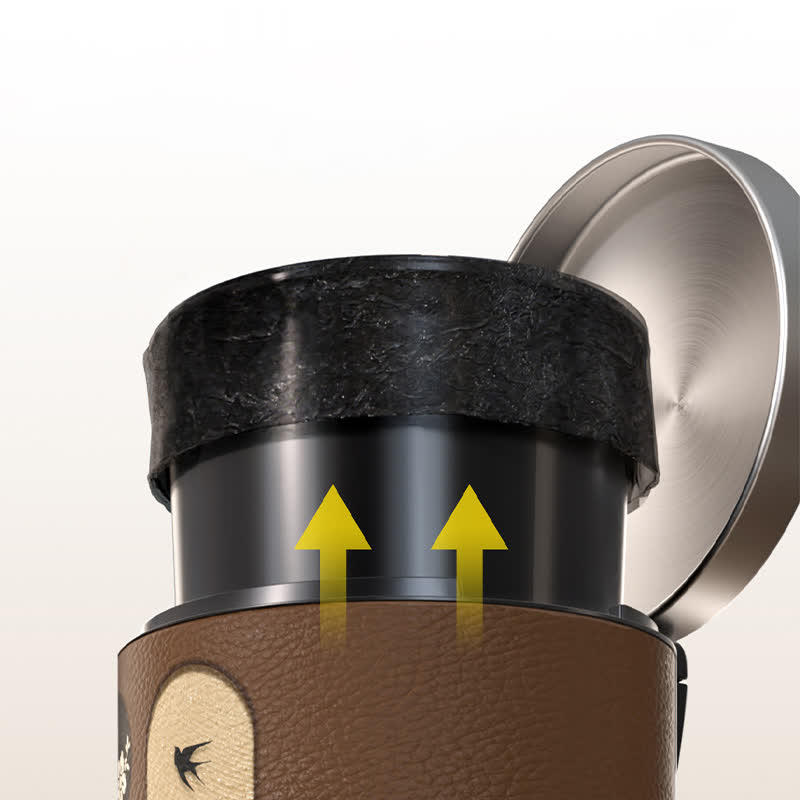 Durable Stainless Steel Leather Rural Trash Can