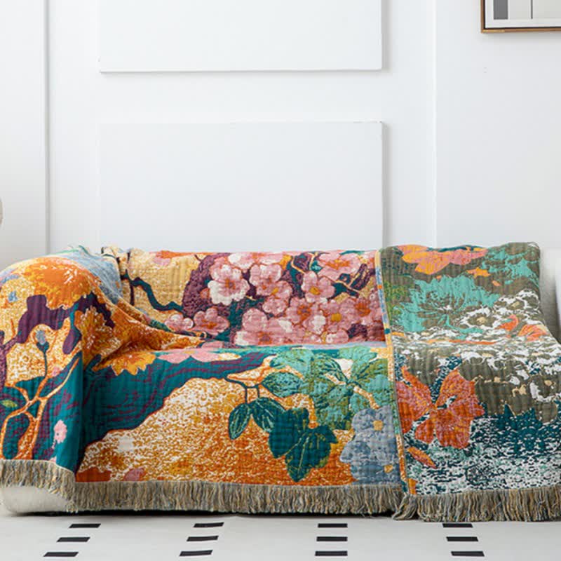 Peach Blossom Organic Cotton Gauze Quilt