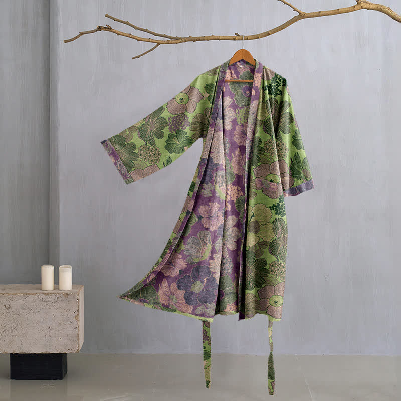 Peach Blossom Cotton Gauze Kimono Robe