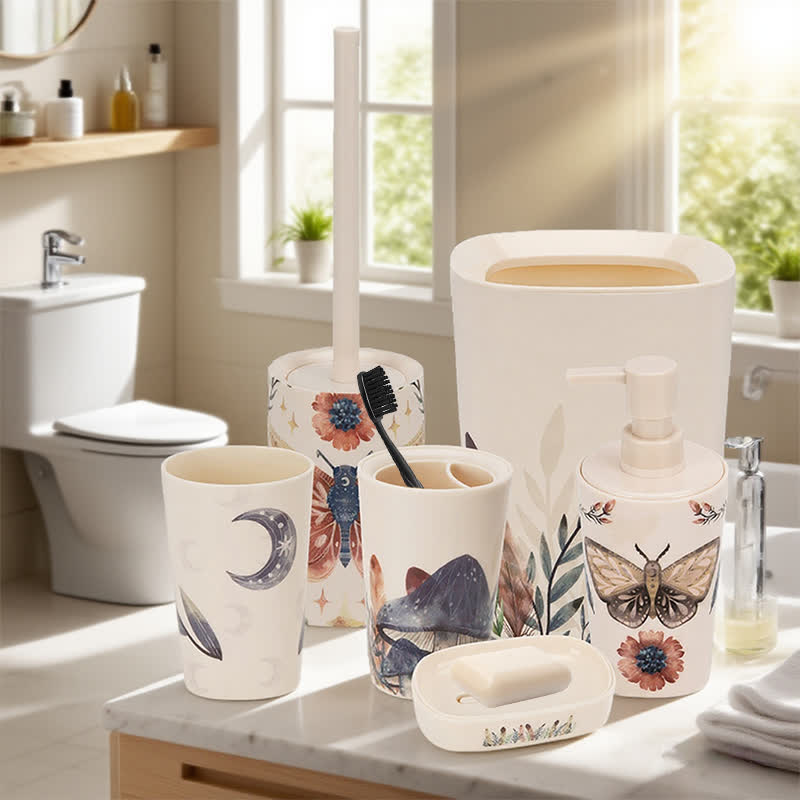 Butterfly Mushroom Bathroom Accessory Set(6PCS)