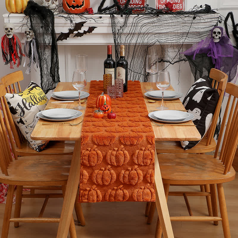 Halloween Pumpkin Quilted 3D Table Runner