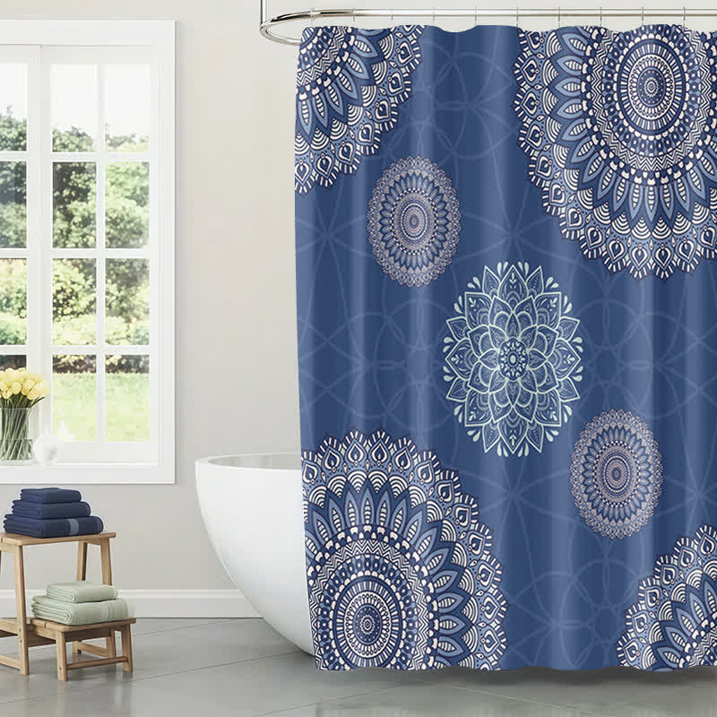 Retro Mandala Spa Shower Curtain