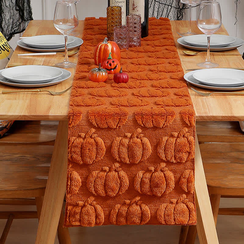 Halloween Pumpkin Quilted 3D Table Runner