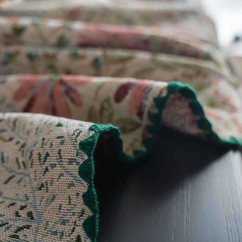 Vintage Pink Lily Jacquard Tablecloth