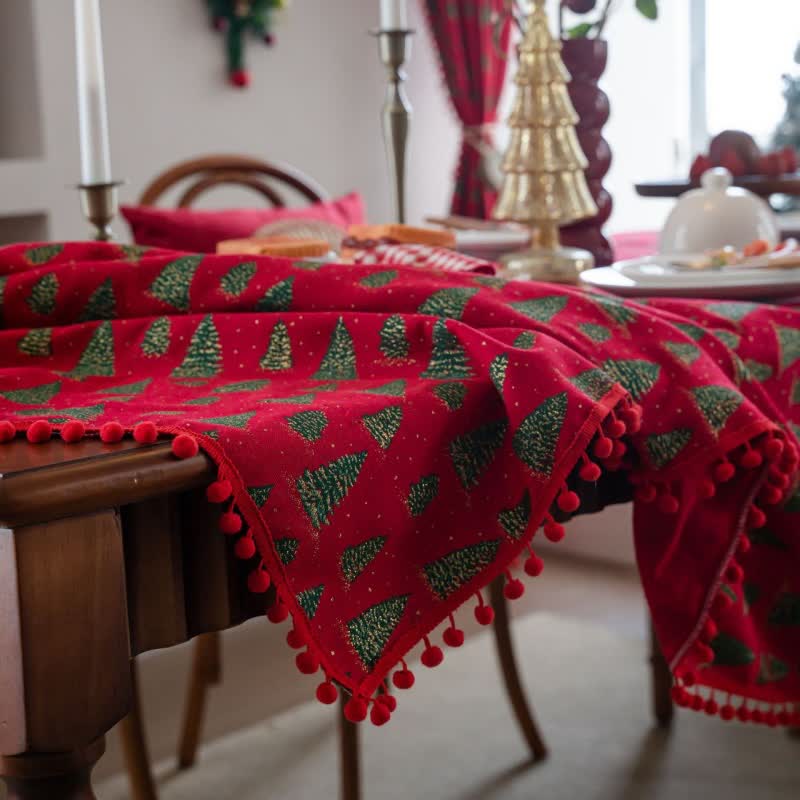 Christmas Fir Tree Print Tablecloth