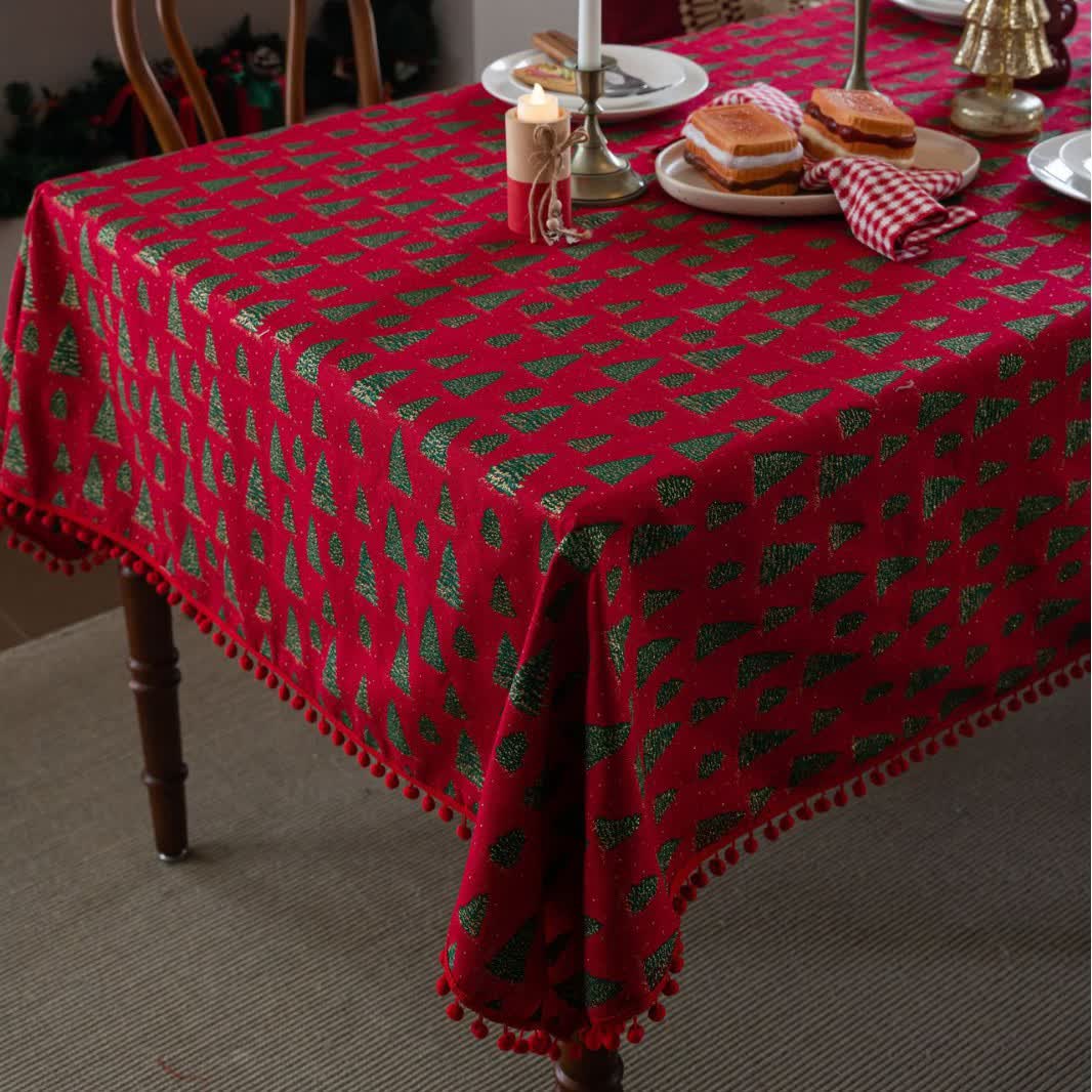 Christmas Fir Tree Print Tablecloth