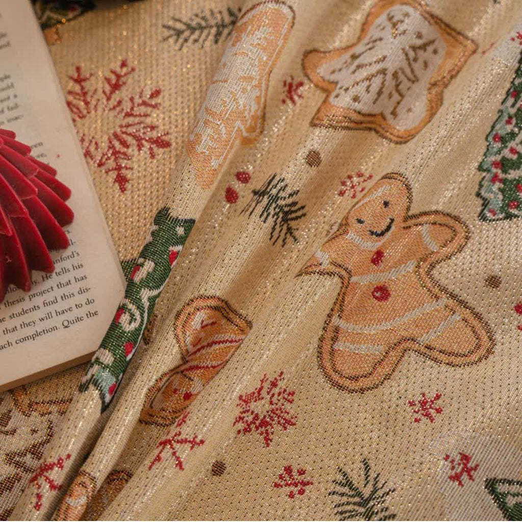 Christmas Tree & Gingerbread Man Holiday Tablecloth