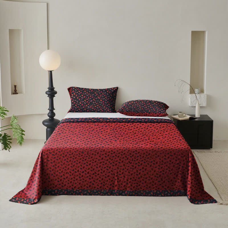 Ginkgo Biloba Natural Cotton Gauze Bedspread