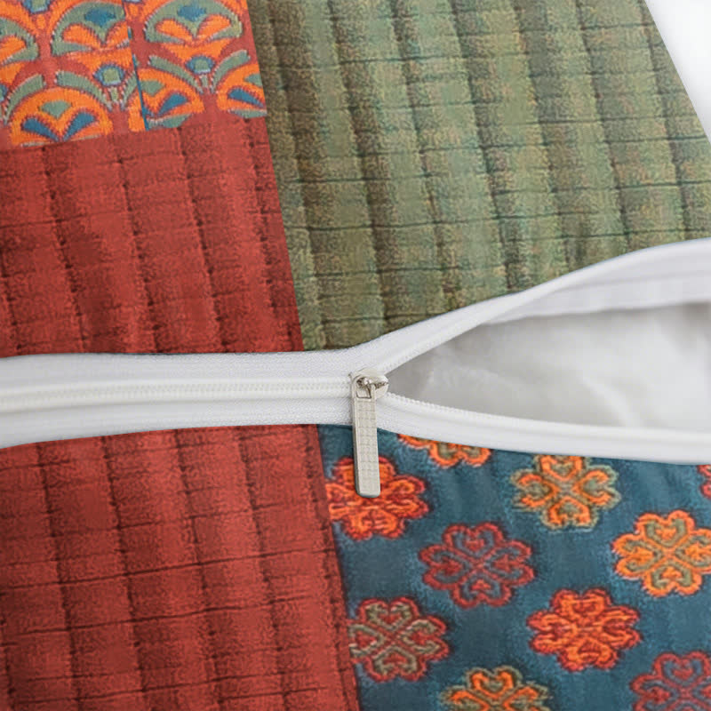 Patchwork Cotton Gauze Jacquard Square Pillowcases(2PCS)