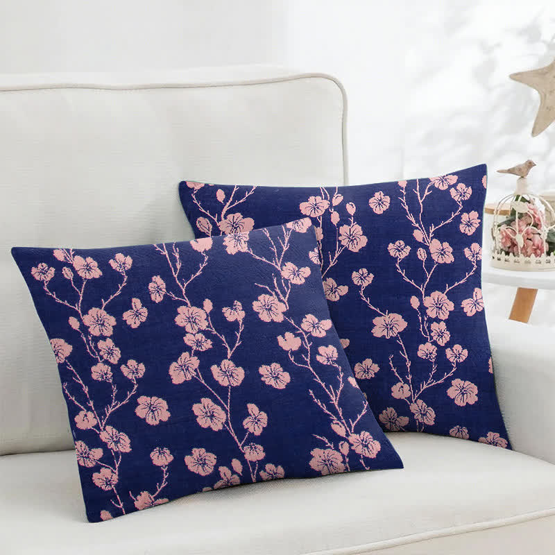 Cherry Blossom Cotton Jacquard Square Pillowcases(2PCS)