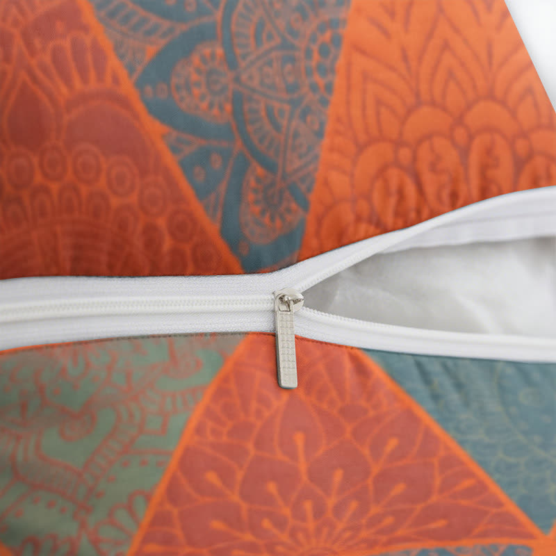 Triangle Pattern Cotton Jacquard Square Pillowcases(2PCS)