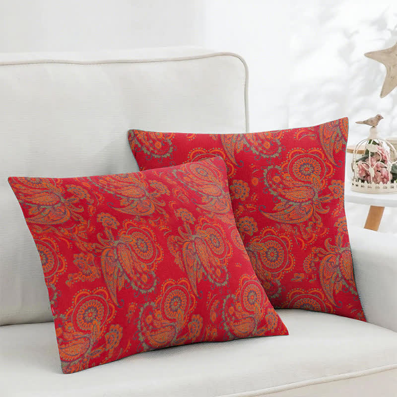 Paisley Print Cotton Jacquard Square Pillowcases(2PCS)