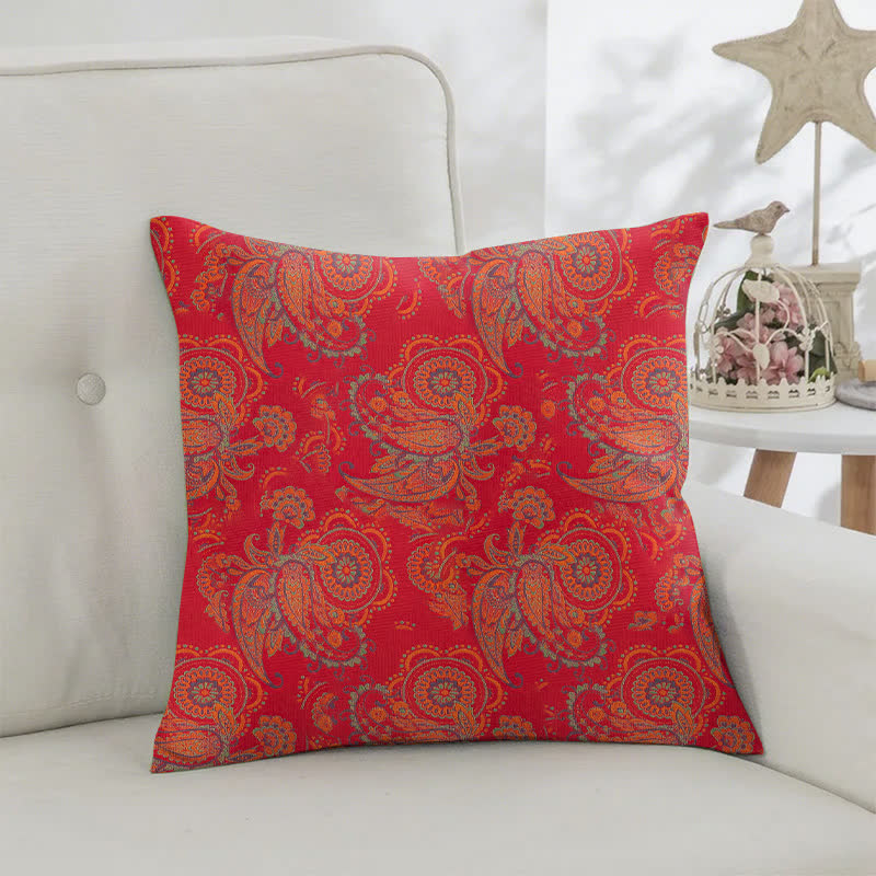 Paisley Print Cotton Jacquard Square Pillowcases(2PCS)