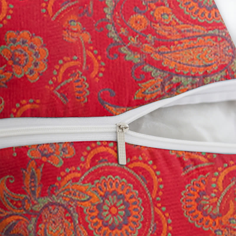 Paisley Print Cotton Jacquard Square Pillowcases(2PCS)