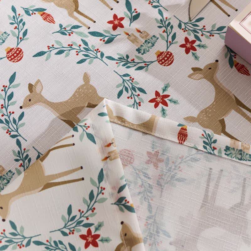 Christmas Elk Print Waterproof Tablecloth