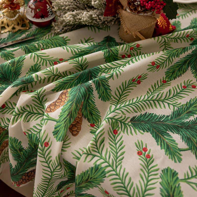 Christmas Pine Cone Print Tablecloth
