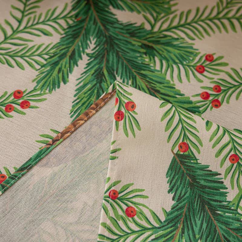 Christmas Pine Cone Print Tablecloth