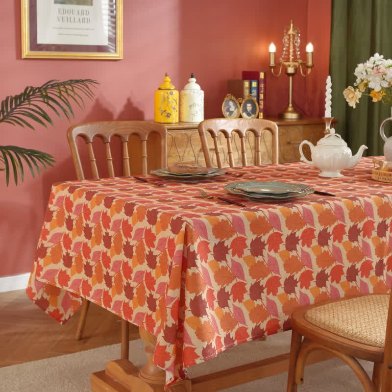 Autumn Harvest Maple Leaf Tablecloth
