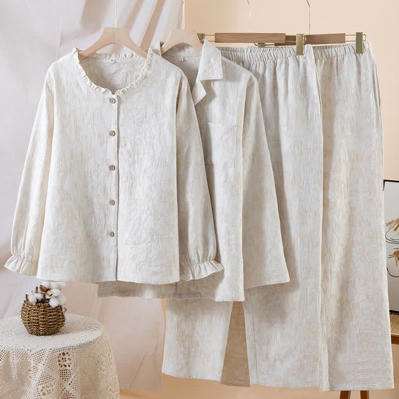 Matching Minimalist Cotton Linen Loungewear Set