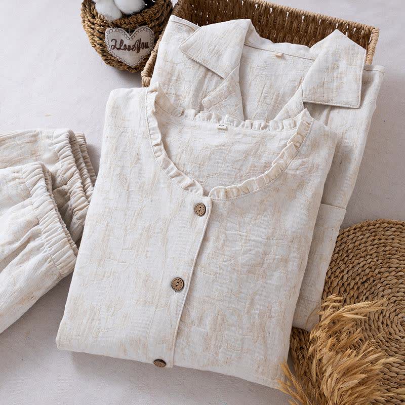 Matching Minimalist Cotton Linen Loungewear Set