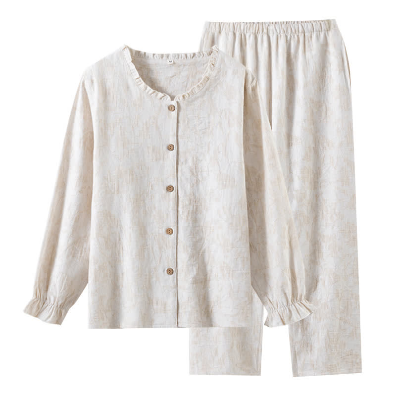 Matching Minimalist Cotton Linen Loungewear Set