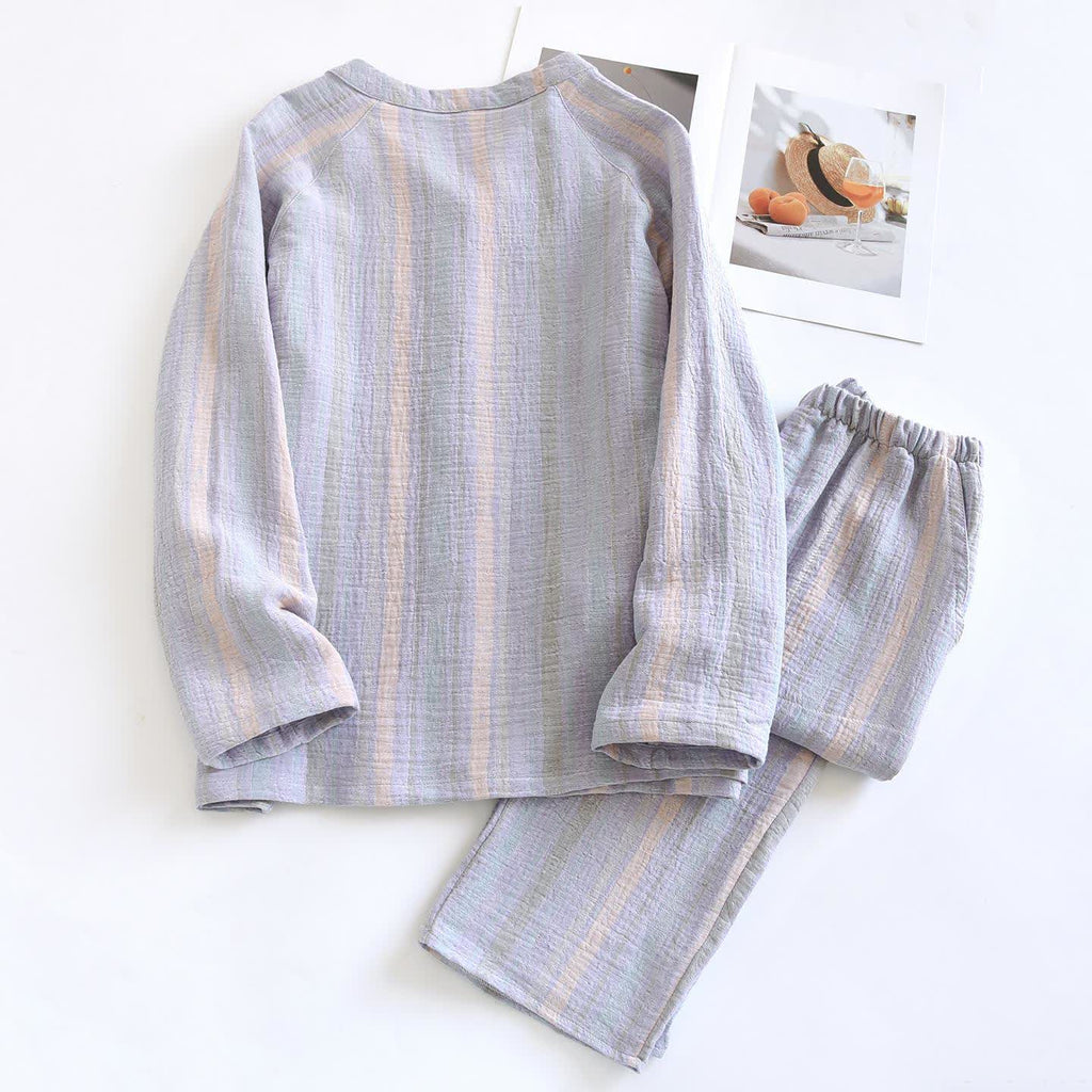Striped Cotton Gauze Loungewear Set