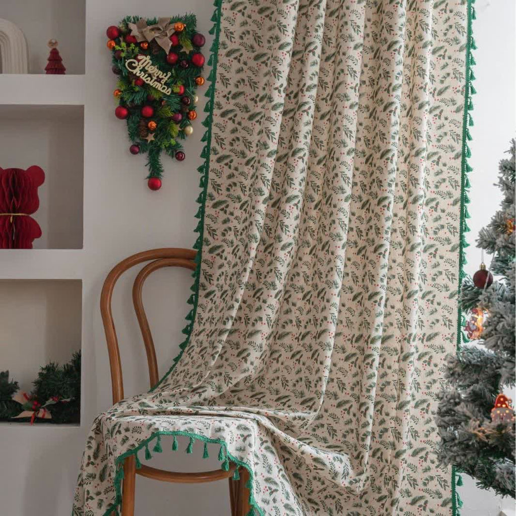 Pine Needle Berry Light Filtering Curtain