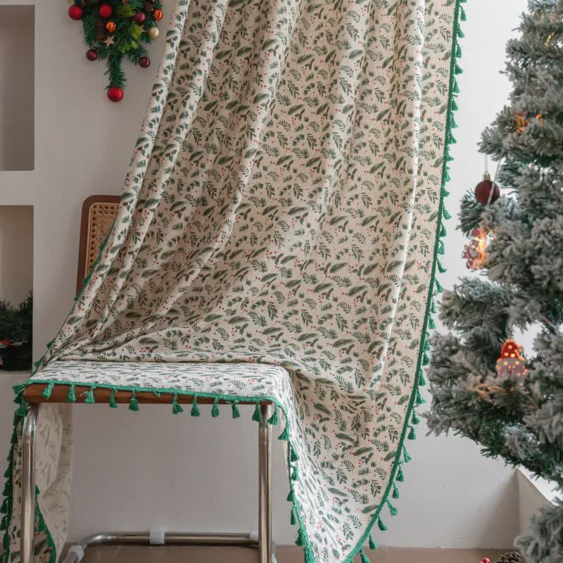 Pine Needle Berry Light Filtering Curtain