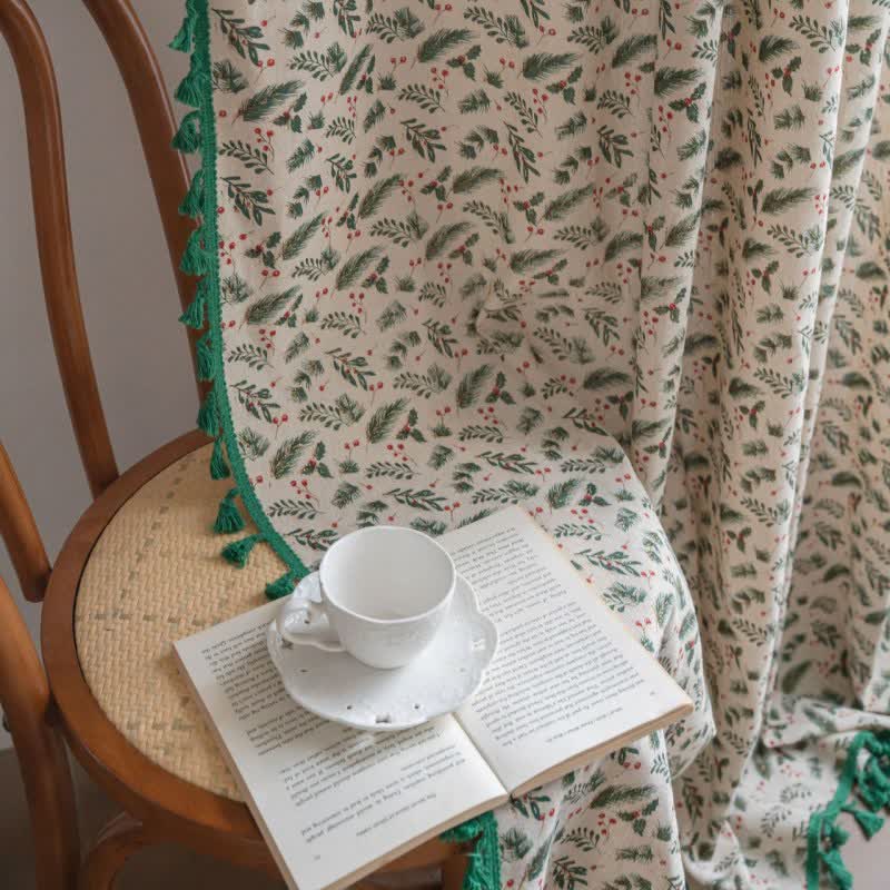 Pine Needle Berry Light Filtering Curtain