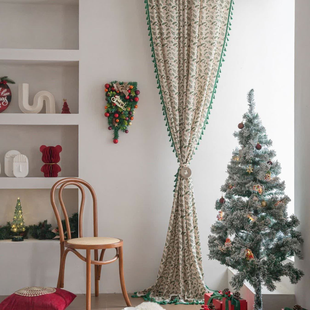 Pine Needle Berry Light Filtering Curtain
