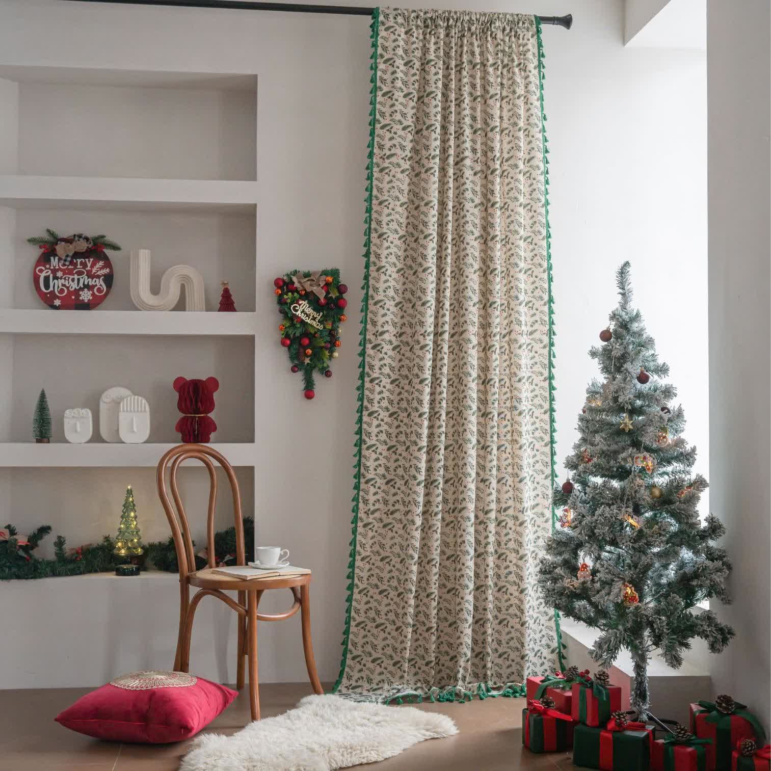 Pine Needle Berry Light Filtering Curtain