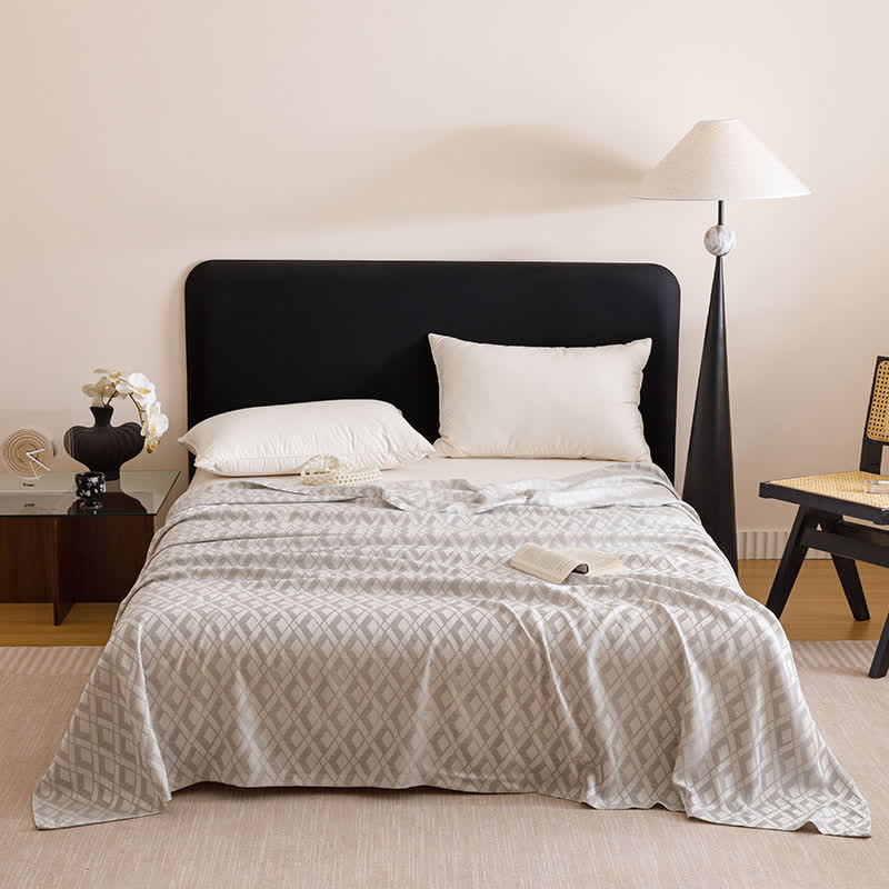 Geometric Plaid Cooling Sheet Bedspread
