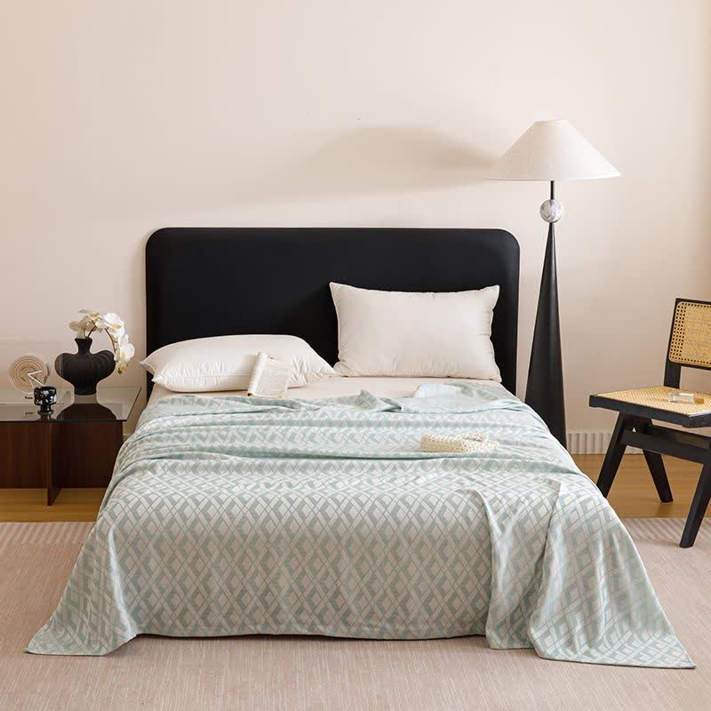 Geometric Plaid Cooling Sheet Bedspread