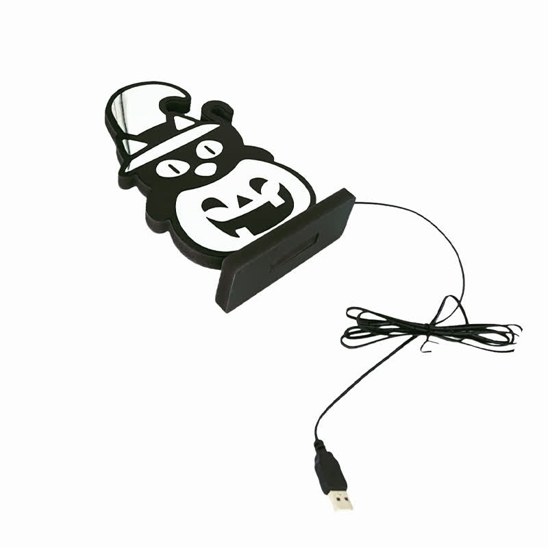 3D Black Cat Pumpkin Infinity Lights