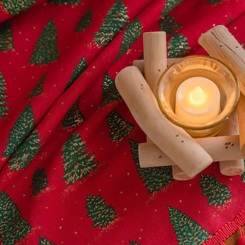 Christmas Fir Tree Holiday Curtain