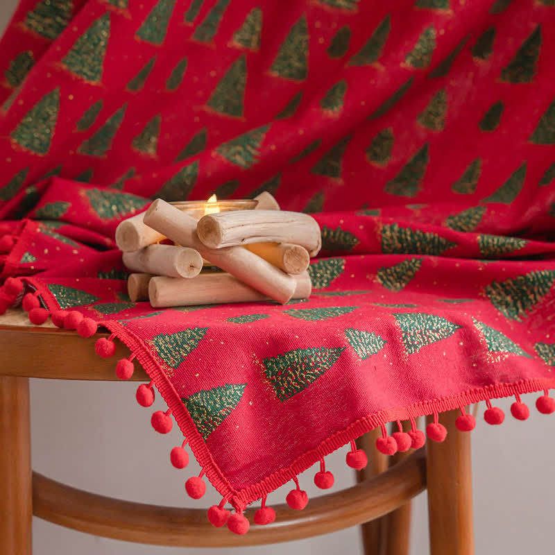 Christmas Fir Tree Holiday Curtain
