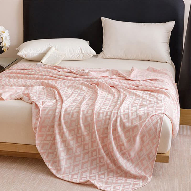 Geometric Plaid Cooling Sheet Bedspread