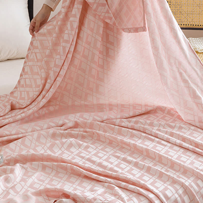 Geometric Plaid Cooling Sheet Bedspread