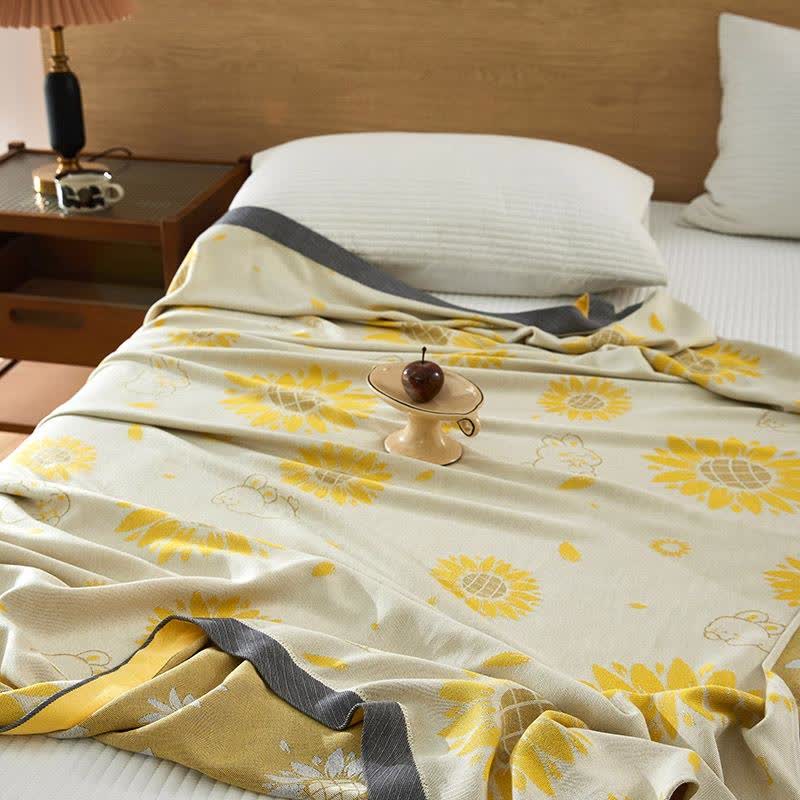 Sunflower Rabbit Cooling Sheet Bedspread